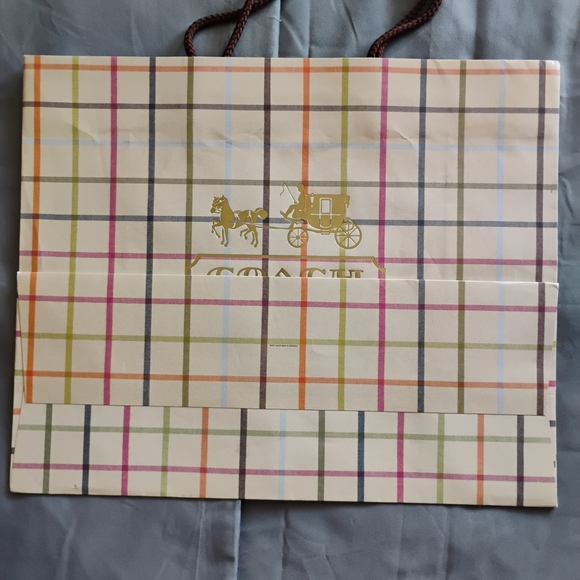 Coach Multicolor Plaid Paper Shopping Bag - Picture 2 of 3